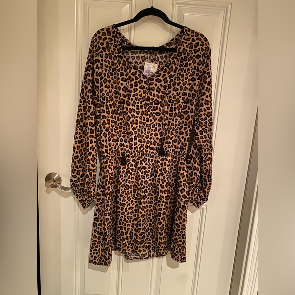 Leopard Print Tassel Dress